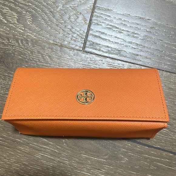 Tory Burch Sunglasses Case Orange Gold New Summer - Picture 2 of 5